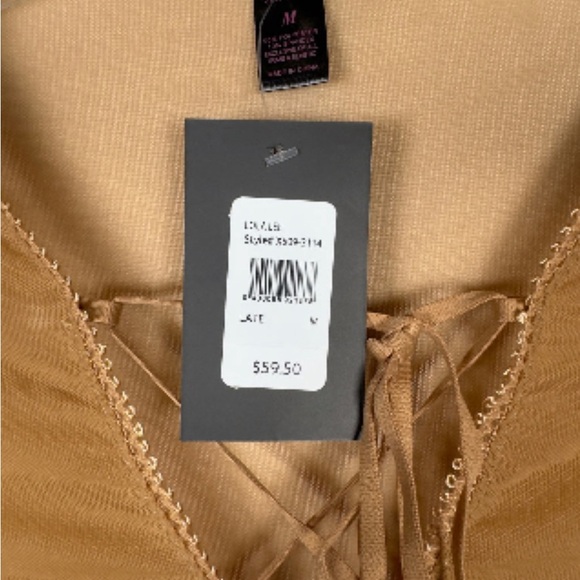 🤎 Frederick's Of Hollywood Lingerie Lola Lee Long Sleeve Brown Bodysuit NWT 🤎 - Picture 8 of 10